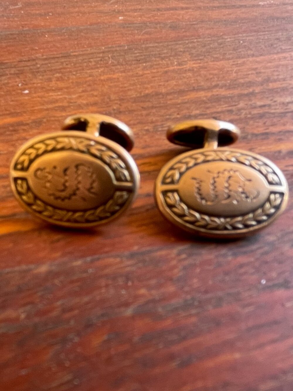Art Deco Gold Filled Button-Bean Back Cufflinks